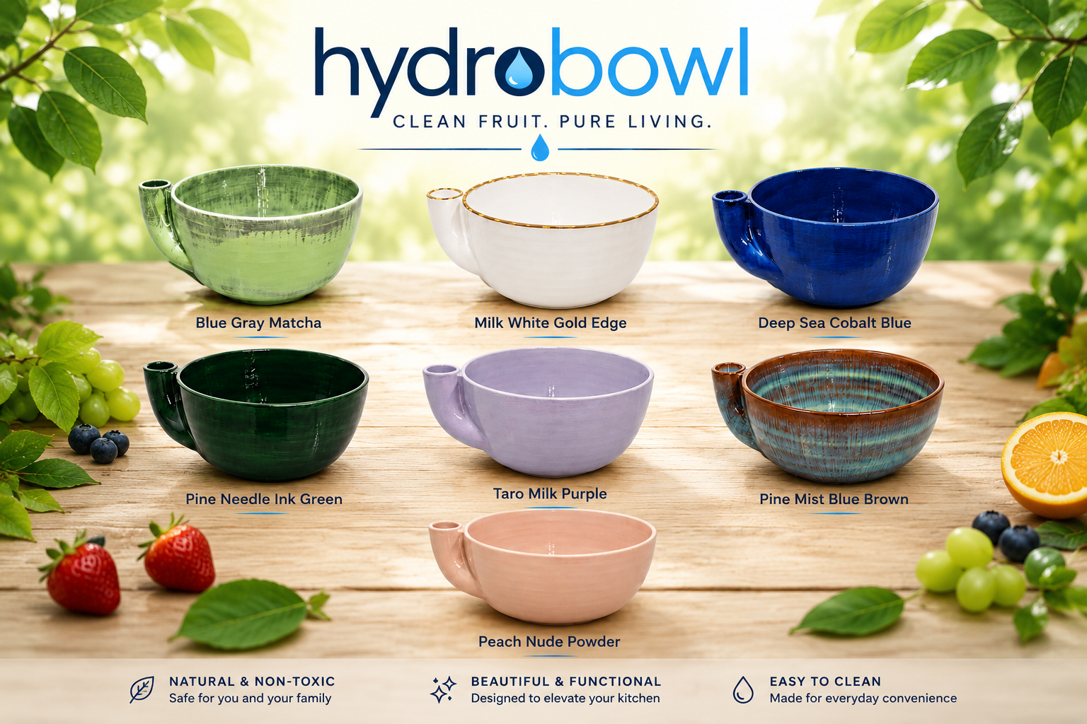HydroBowl™ Multi-Use Fruit Washing Bowl